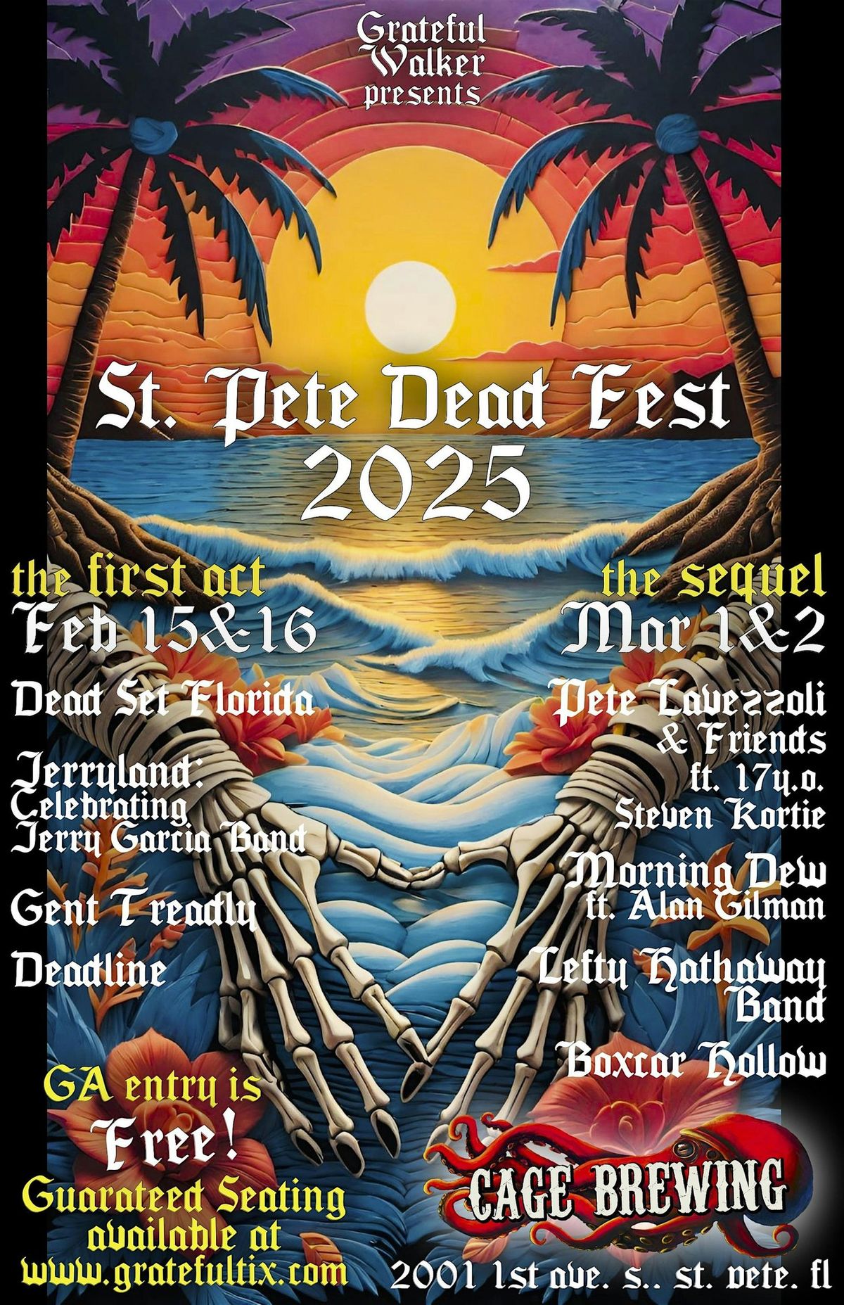 St. Pete Dead Fest 2025 | Feb 15 & 16 + Mar 1 & 2 | Cage Brewing, St. Petersburg, FL | FREE GA ENTRY