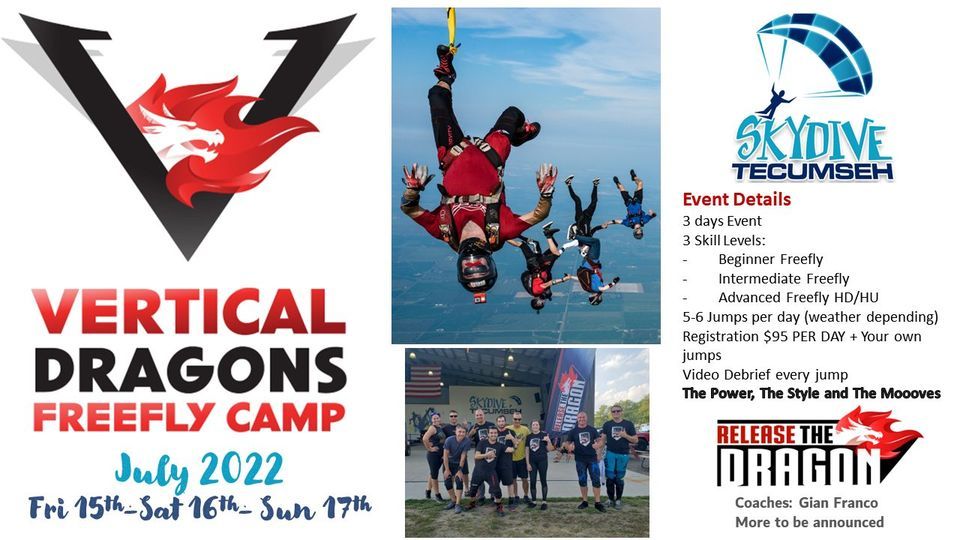 Vertical Dragons Freefly Camp - Skydive Tecumseh - Release The Dragon Summer Tour 2022