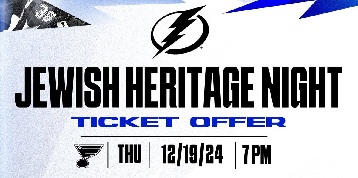 Jewish Heritage Night with the Tampa Bay Lightning