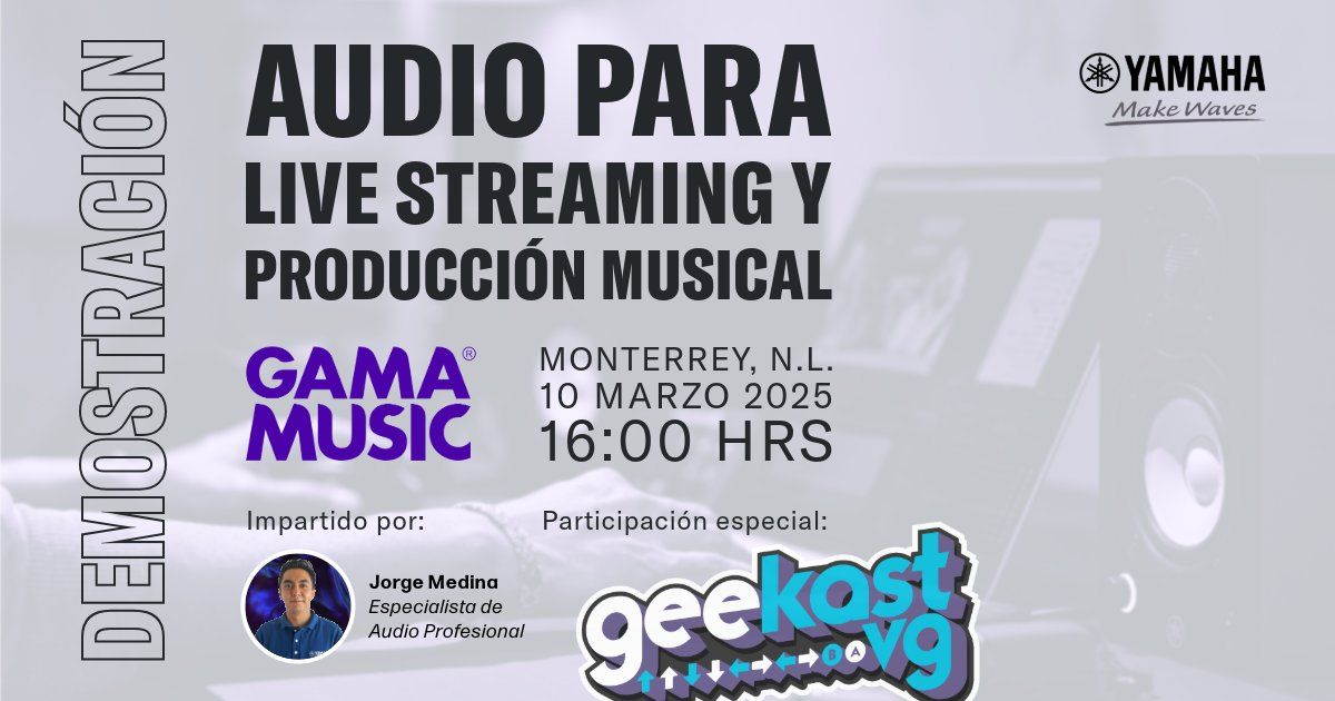 Demostraci\u00f3n de Audio para Live Streaming y Producci\u00f3n Musical