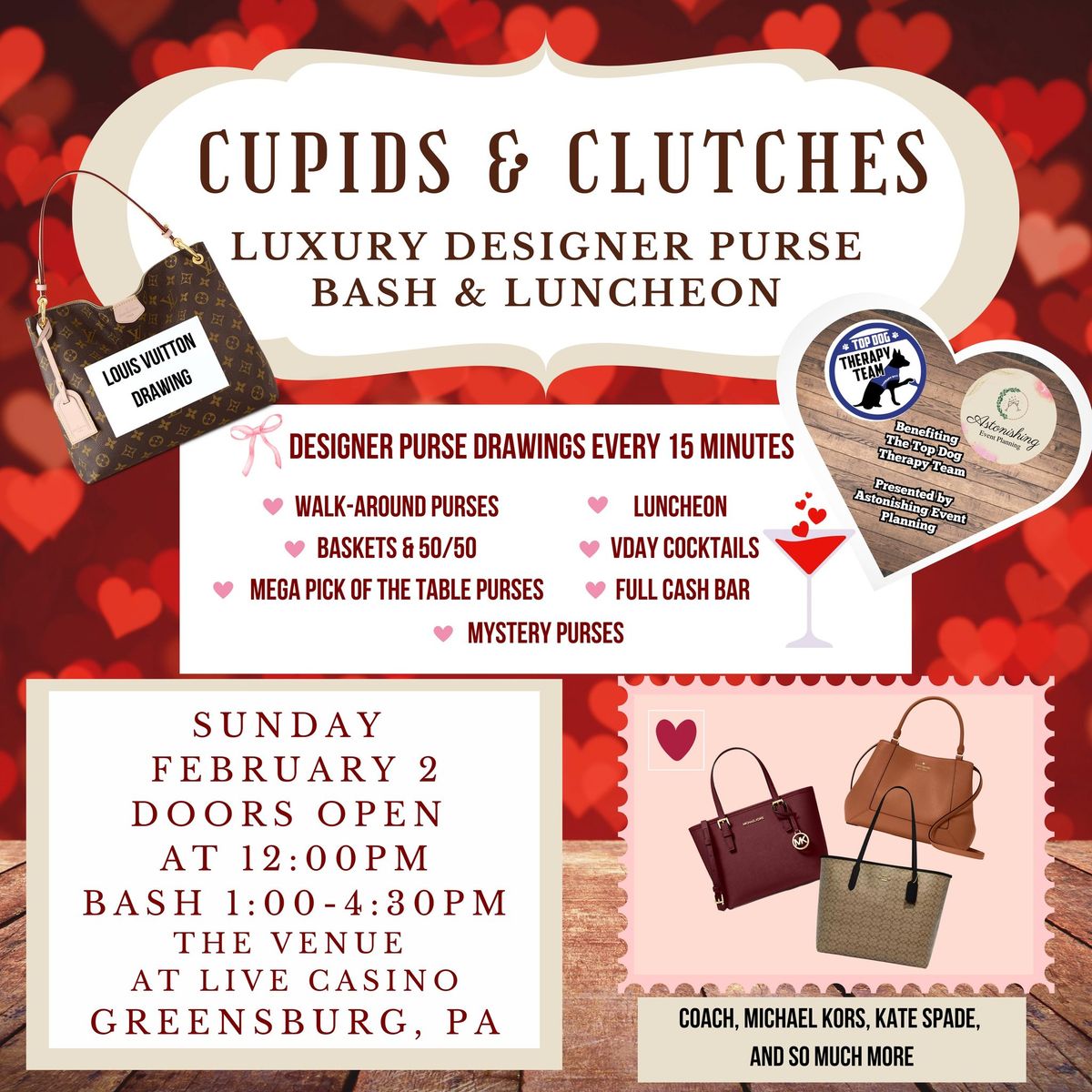 Cupids & Clutches Purse Bash (Benefiting The Top Dog Therapy Team) 