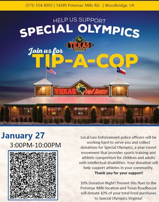 Tip a Cop at Texas Roadhouse - Potomac Mills