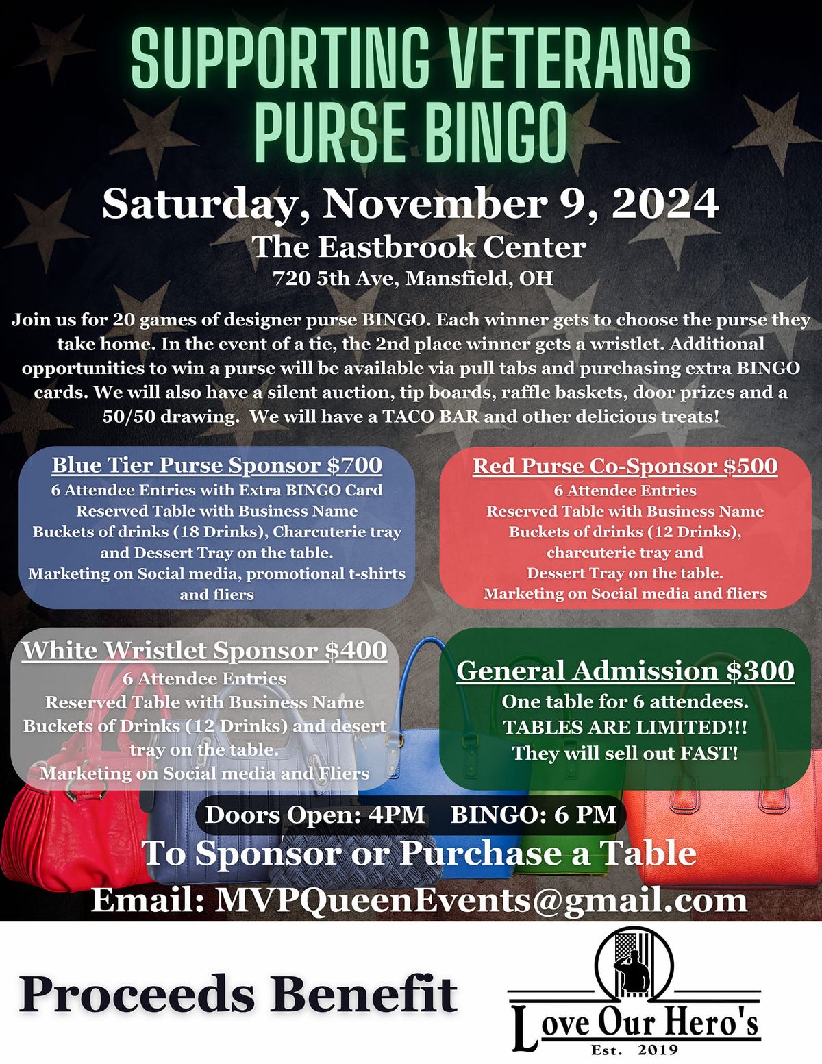 Supporting Veterans Purse BINGO Pt 2