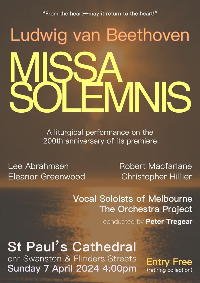 200th Anniversary performance of Beethoven's Missa Solemnis