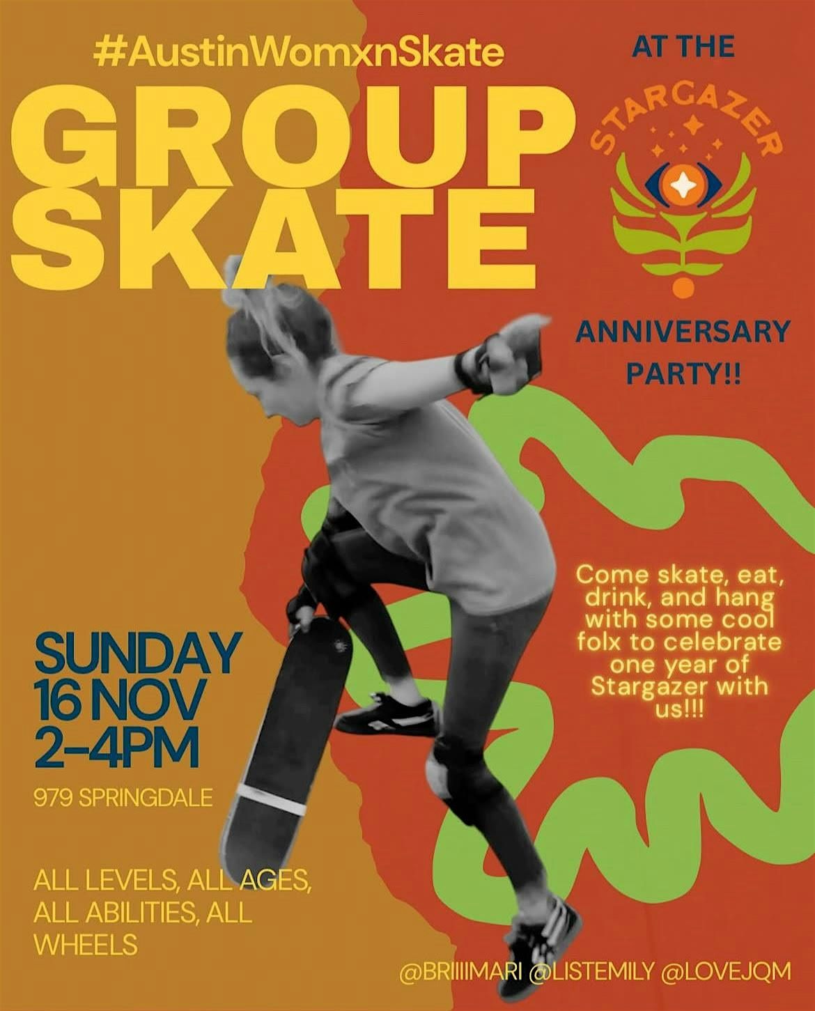 {Austin Womxn Skate} Group Skate at Stargazer's 1st Anniversary Party!