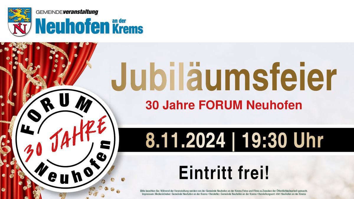 Jubil\u00e4umsfeier - 30 Jahre FORUM Neuhofen