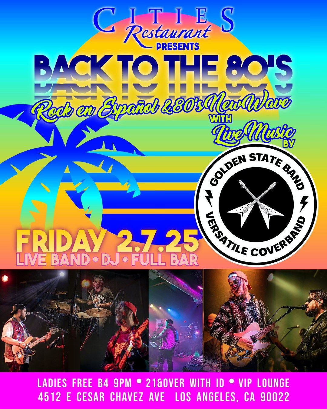 Cities Restaurant presents: Back to 80's Rock en Espanol & 80s New Wave 