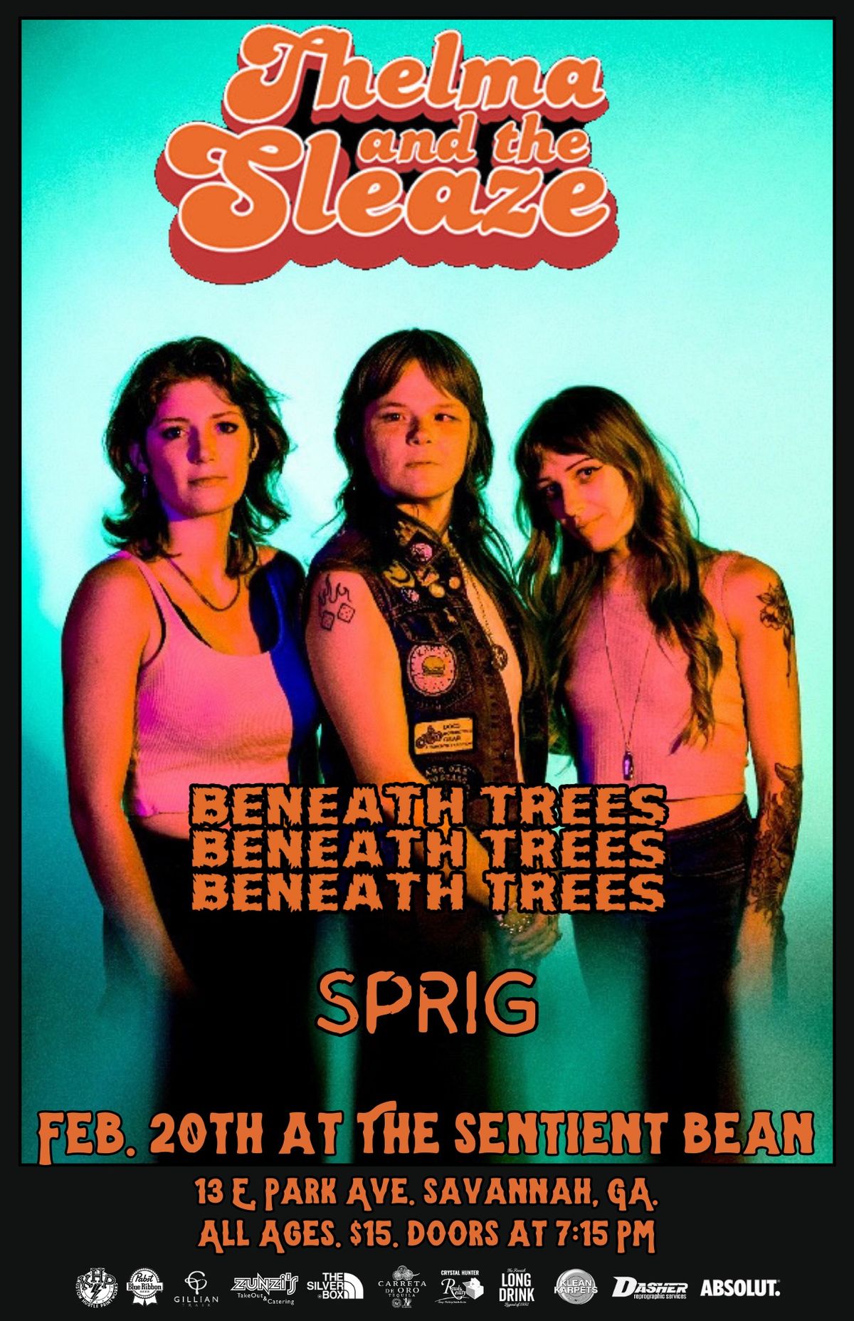 Thelma & The Sleaze, Beneath Trees, Sprig at The Sentient Bean