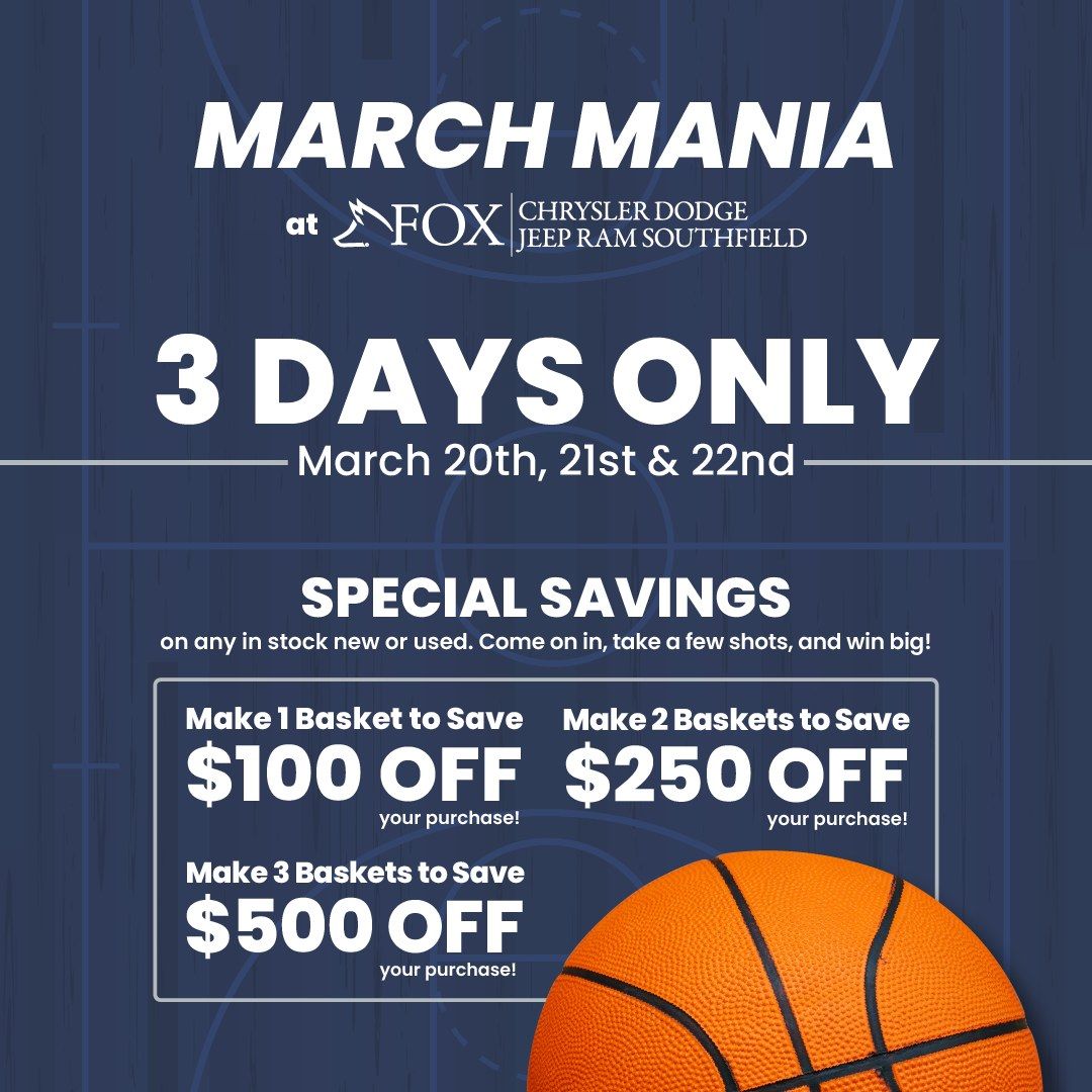 March Mania at Fox Chrysler Dodge Jeep RAM Southfield - Shoot to Win!   