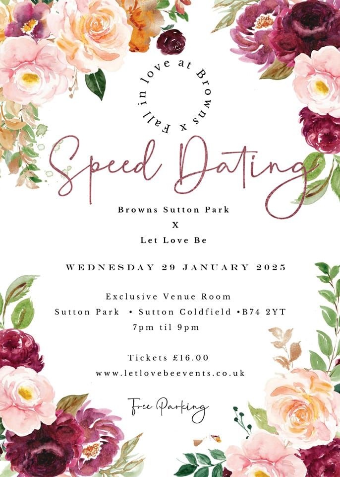 Speed Dating at Browns Sutton Park 