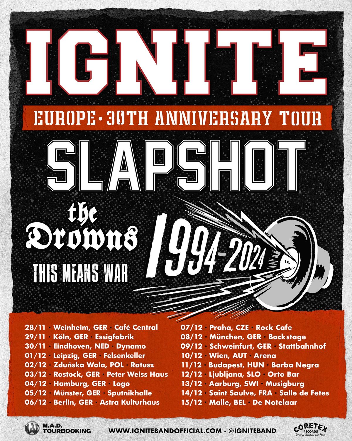 IGNITE \u2022 SLAPSHOT \u2022 THE DROWNS \u2022 THIS MEANS WAR \u2022 Caf\u00e9 Central Weinheim