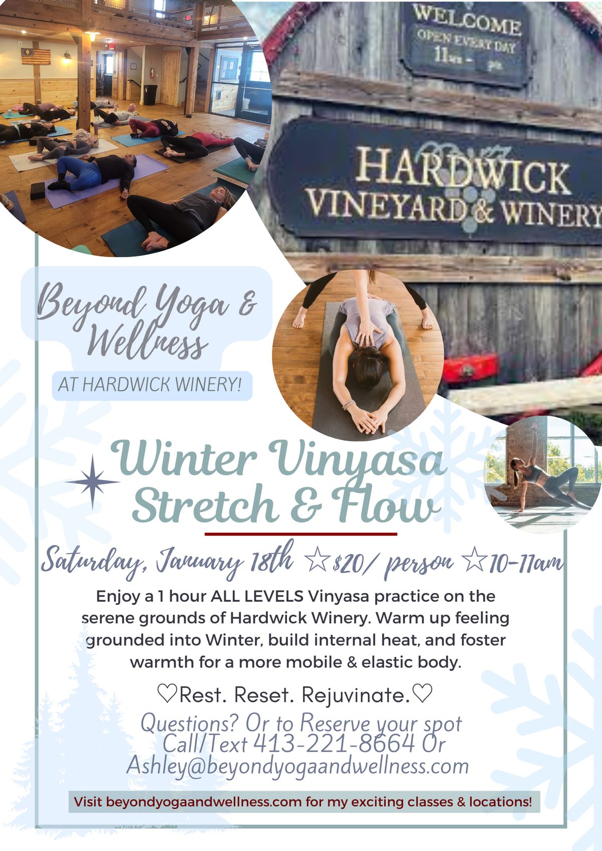 Winter Vinyasa & Vino- Stretch & Flow at Hardwick Winery ! 