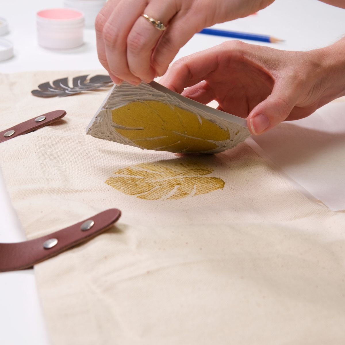 Relief Printing on Canvas Tote Bag