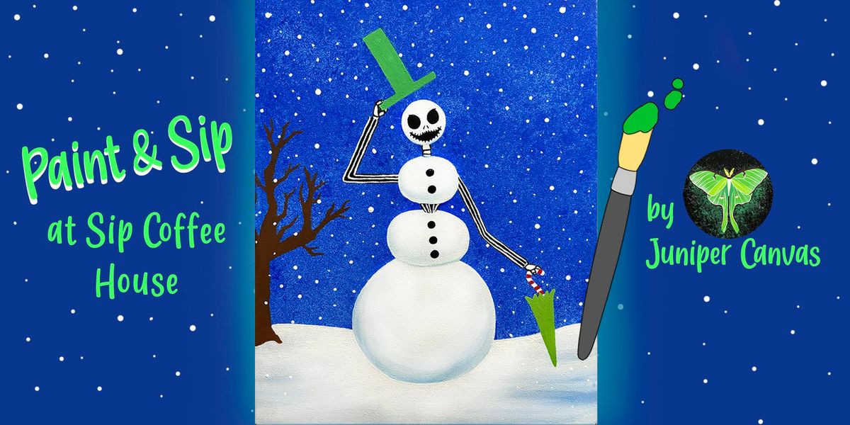 Paint & Sip at Sip Coffee House Hobart: Snowman Nightmare