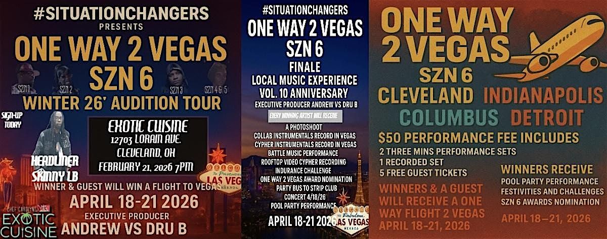 ONE WAY 2 VEGAS SZN 6 CLEVELAND AUDITION WINNER & GUEST TO BE FLOWN 2 VEGAS