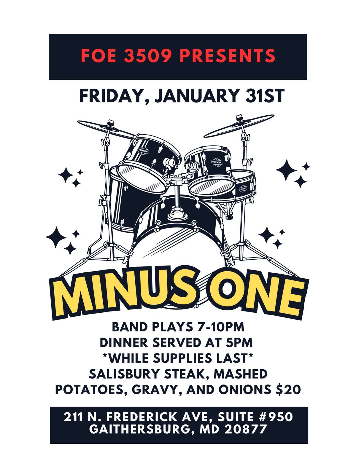 The Minus One Band + Dinner Special