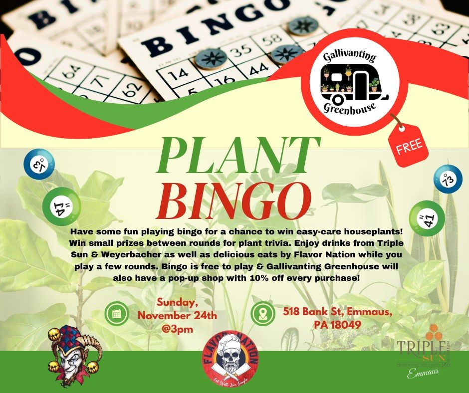 Plant Bingo at Triple Sun Spirits