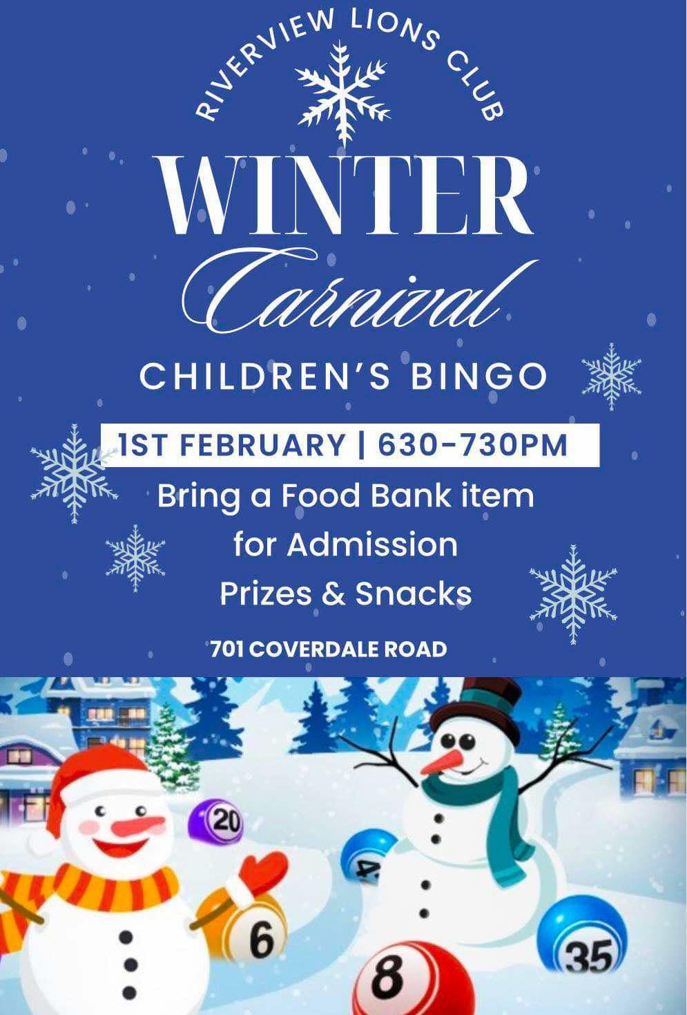 TOR Winter Carnival Bingo for Kids