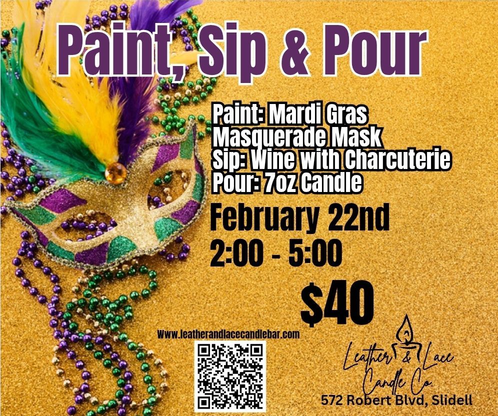 Mardi Gras Paint, Pour, & Sip