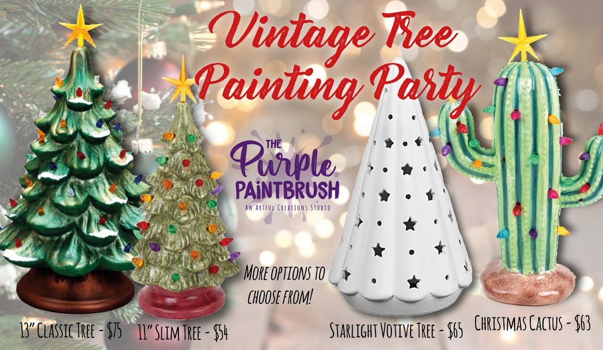 SOLD OUT! Vintage Christmas Tree Painting - Deer Widow Party!