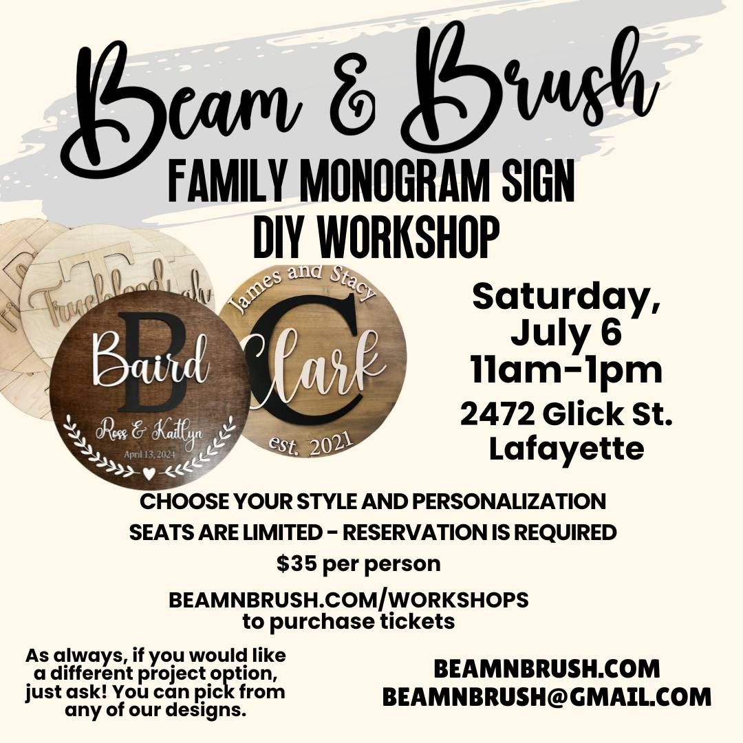 Family Monogram Sign DIY Workshop