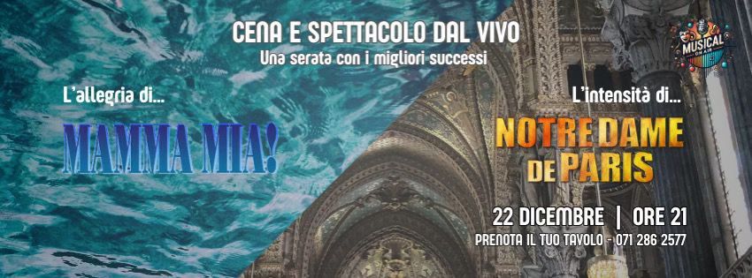 The ShowDinner \u2022 Cena e spettacolo dal vivo \u2022 I successi di Mamma Mia & Notre Dame de Paris