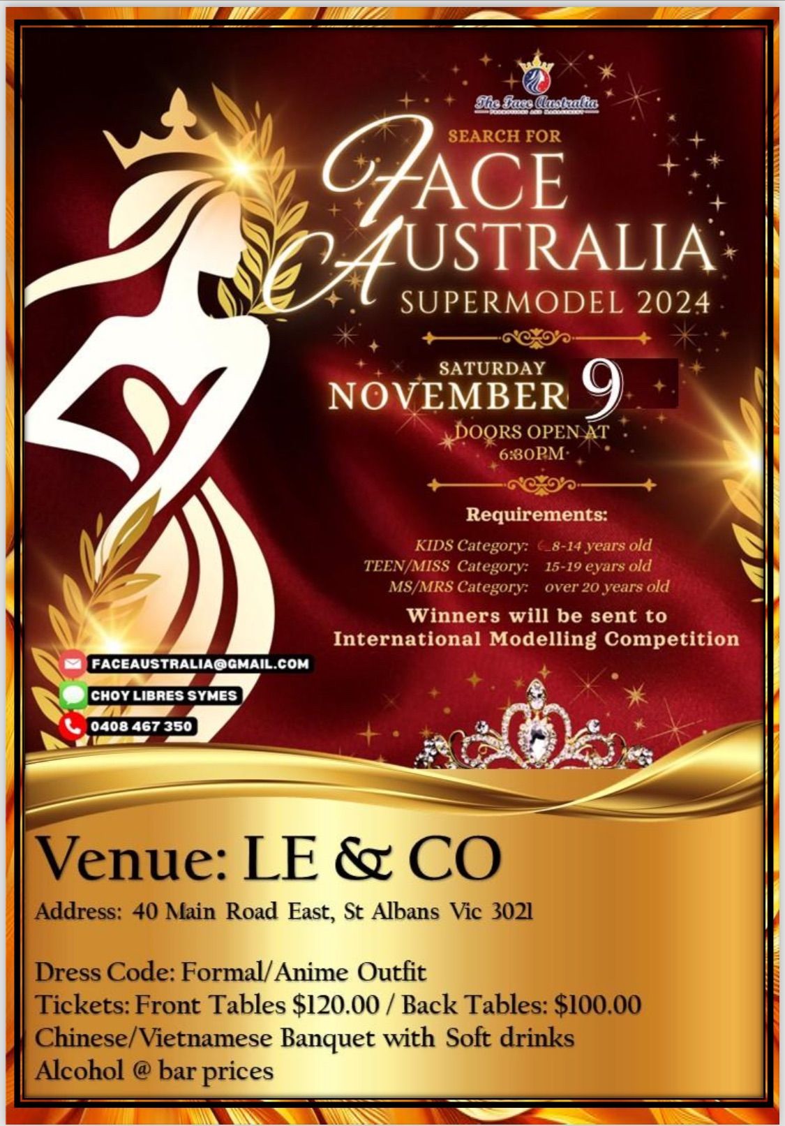 Face Australia Supermodel 2024 Grand Coronation Night 