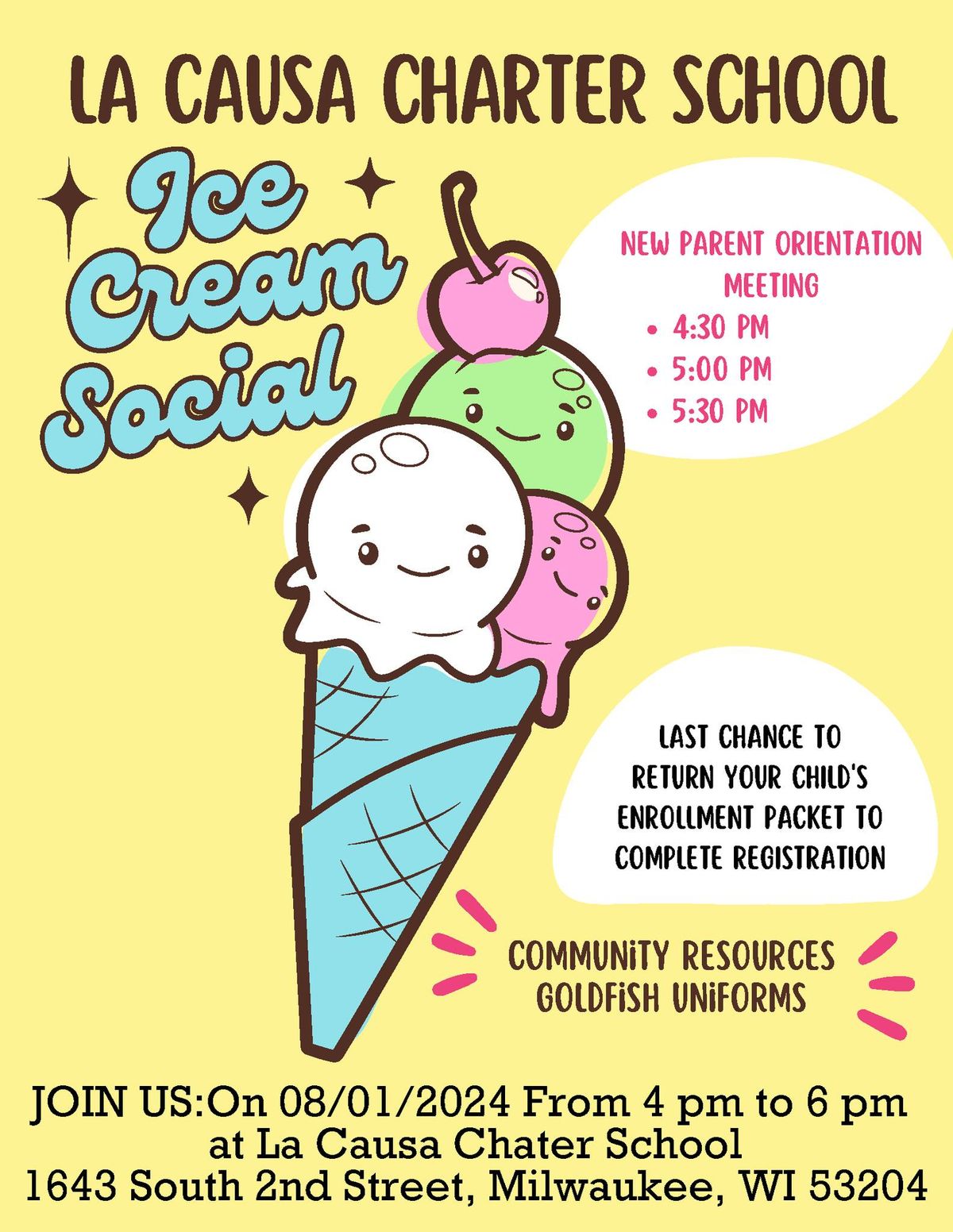 Ice Cream Social Back-to-School Event
