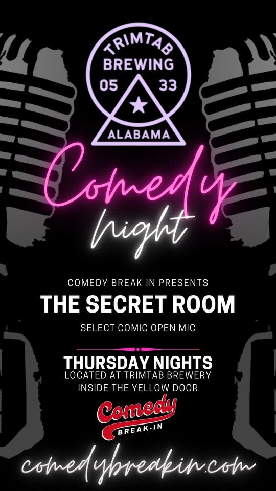 Comedy night at Trim Tab Brewing Company EVERY Thursday in the secret room