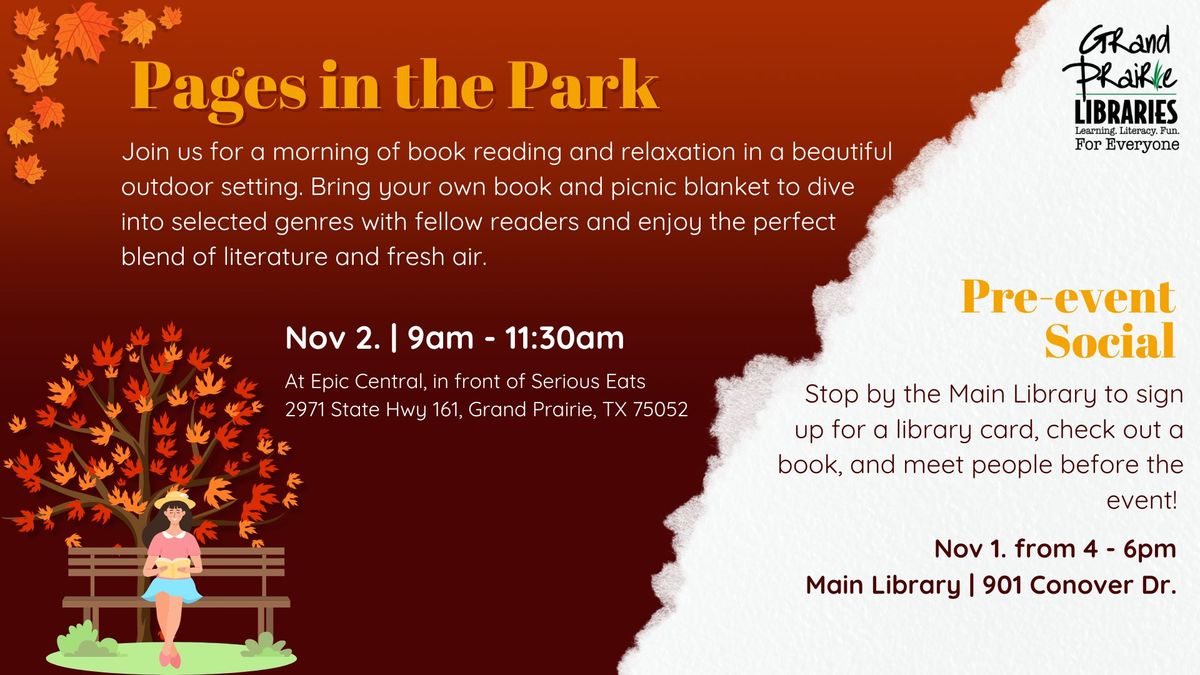 Pages in the Park: Pre-event Social