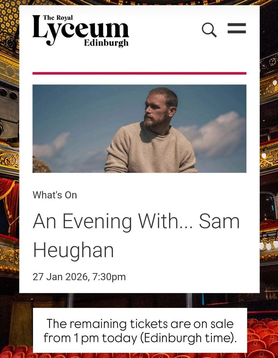 Sam Heughan at Bergen Performing Arts Center