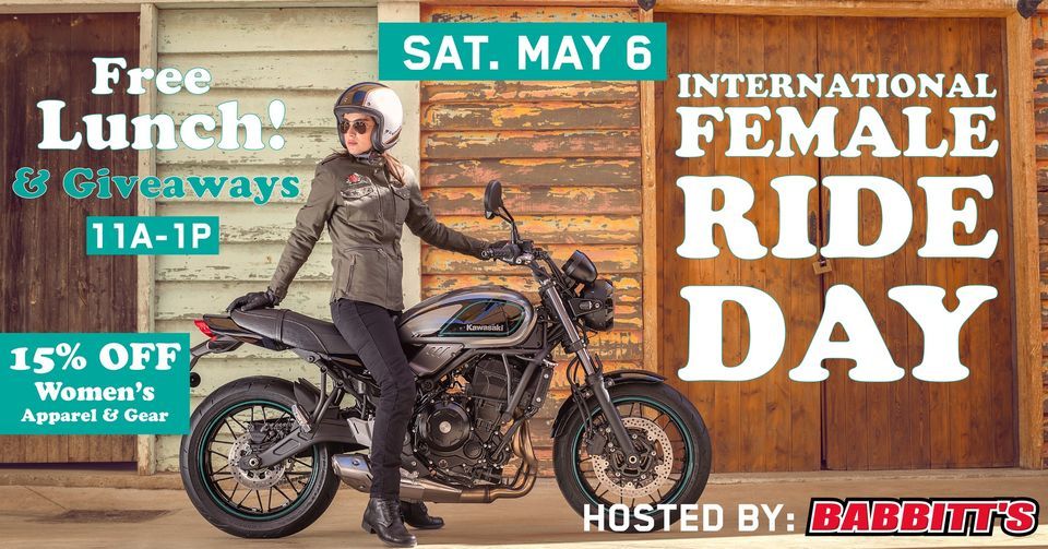 International Female Ride Day 2023!, Babbitt's Online, Muskegon, 6 May 2023