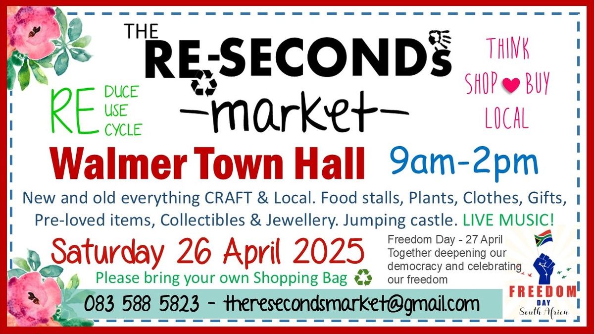 SATURDAY 26 April 2025 - Re-Seconds Market @ Walmer Town Hall