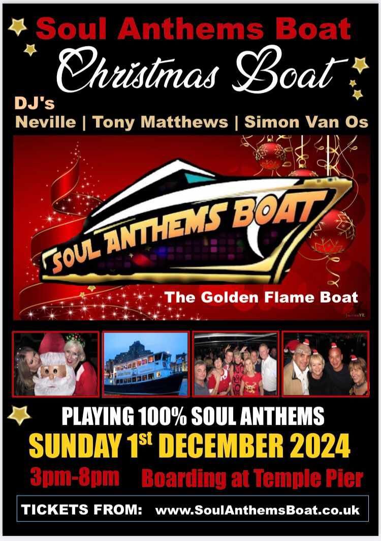 Soul Anthems Boat Christmas Party - Sunday 1st December 2024!