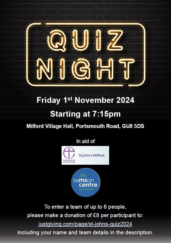 St John's Samson Quiz Night