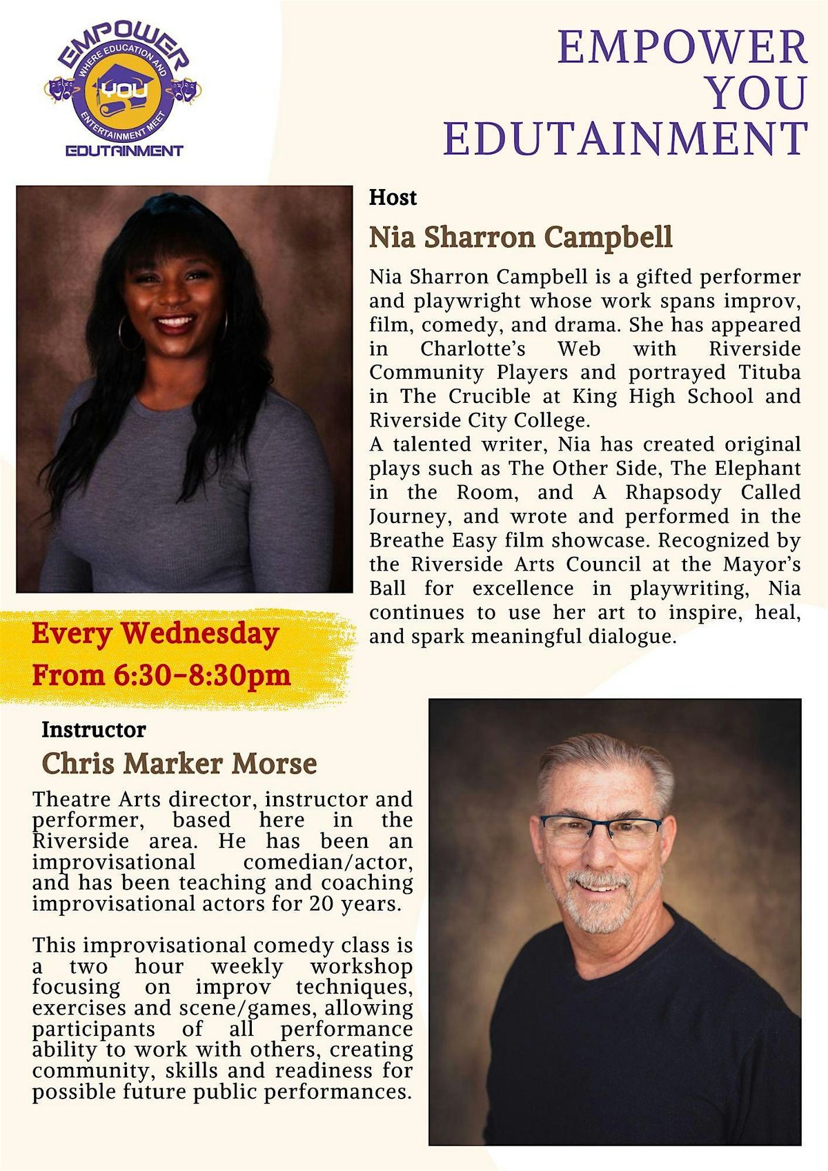 Empower You Edutainment PRESENTS: Improv Comedy Class