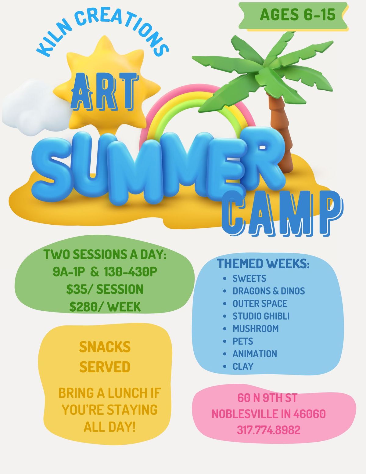 Summer Art Camps at KILN CREATIONS