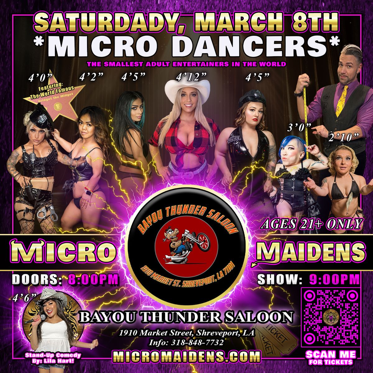 Shreveport, LA - Micro Maidens: Dwarf Dancers @ Bayou Thunder Saloon!