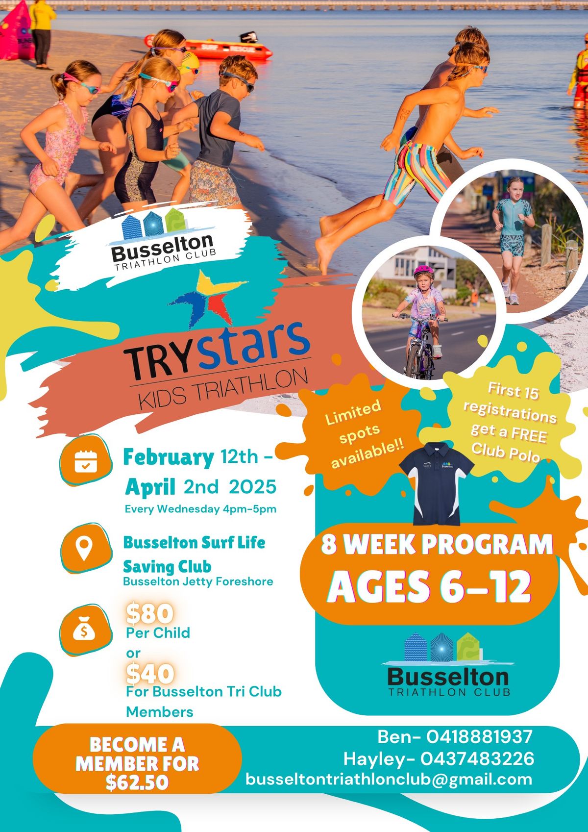 SunSmart Busselton Triathlon Club TRYstars 8 Week Program 2025