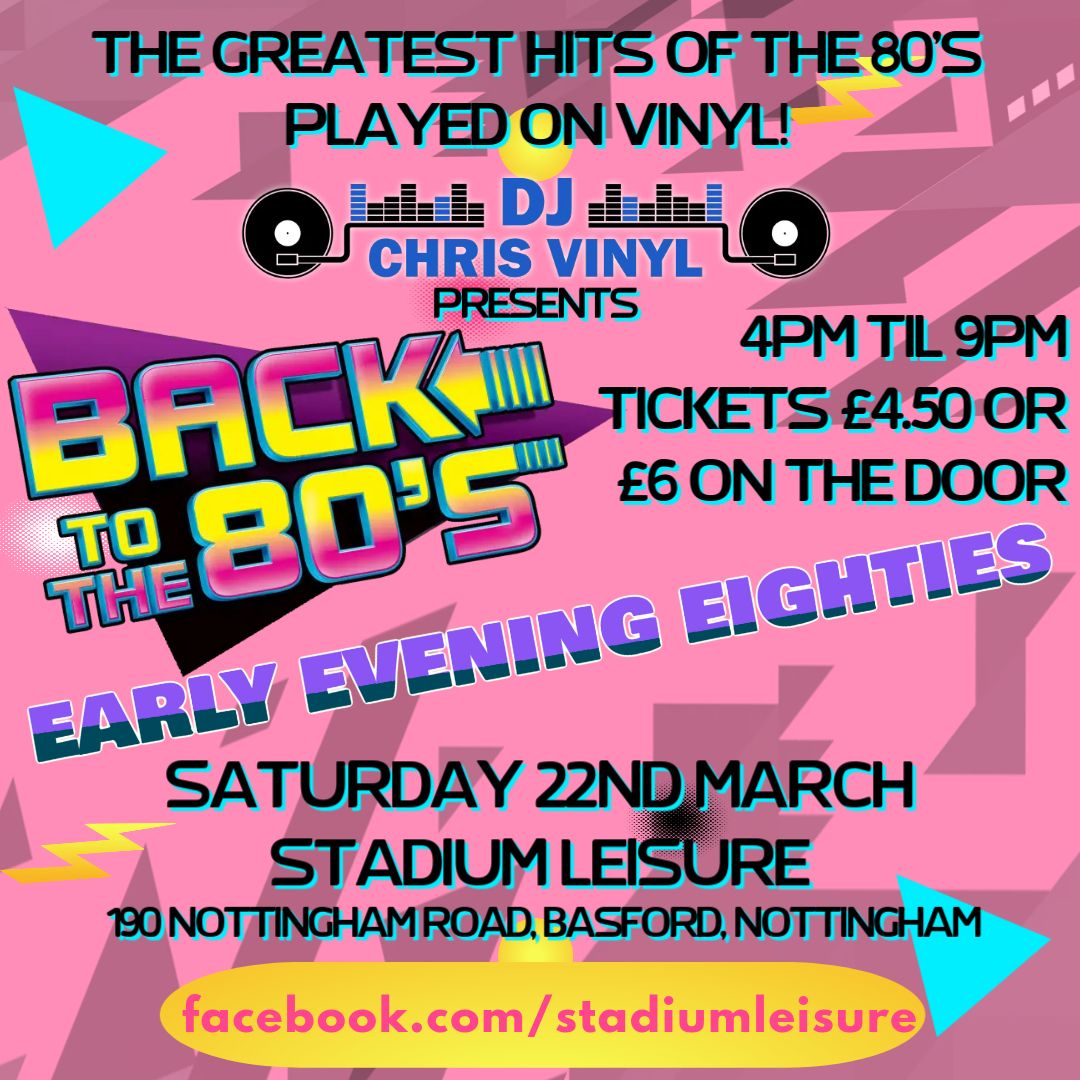 Early Evening Eighties - Back to the 80's with DJ Chris Vinyl 4pm til 9pm