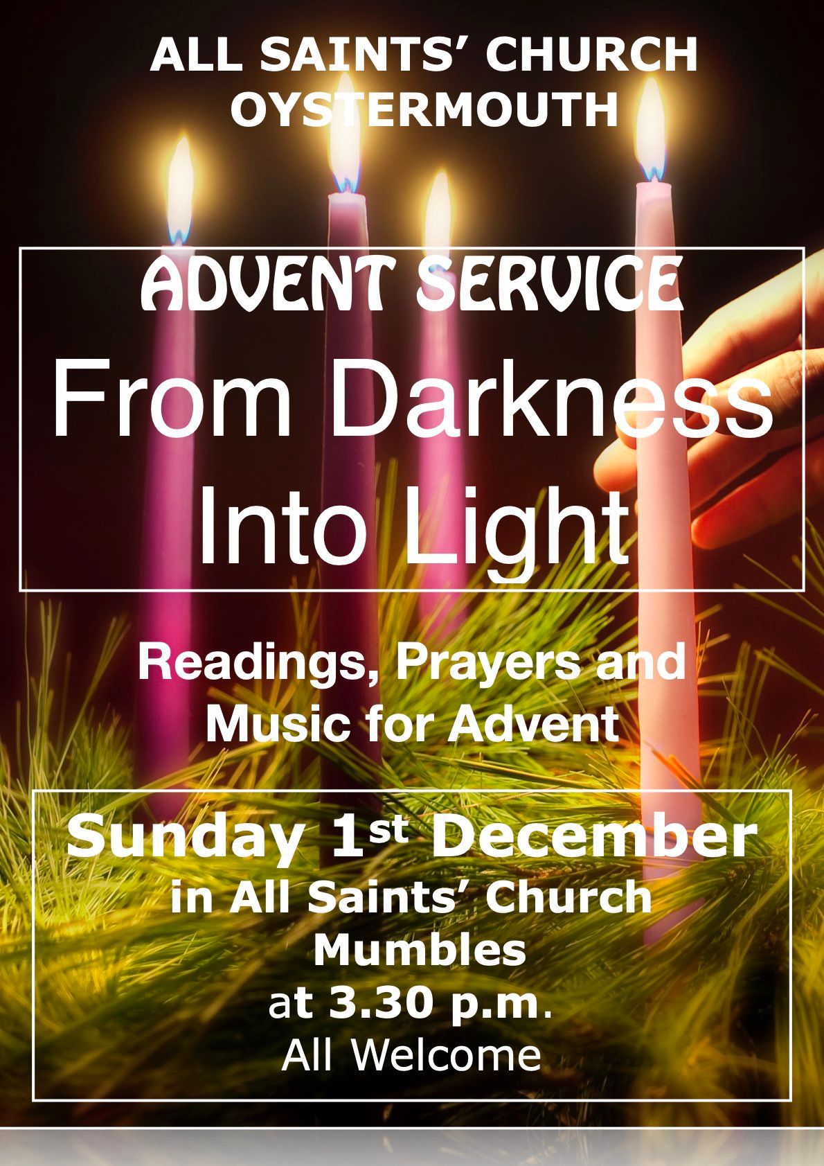 Advent service \u2018From Darkness into Light\u2019