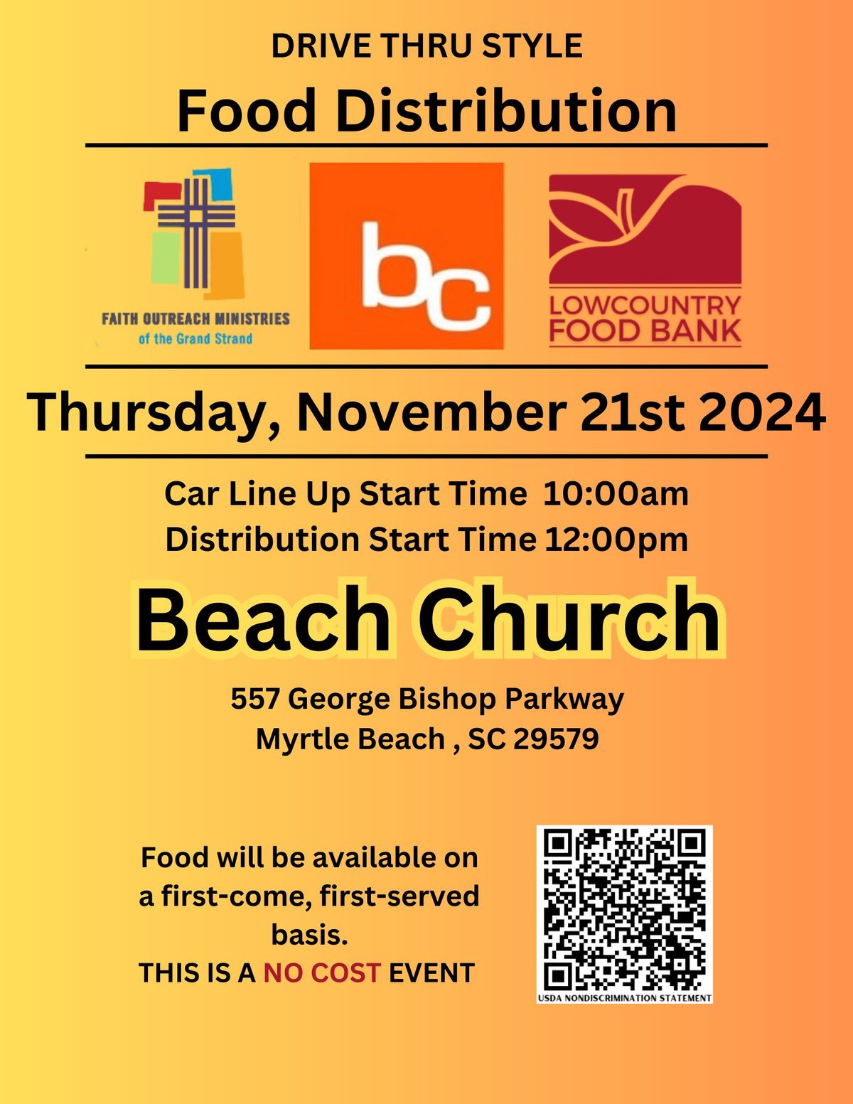 Beach Church Free Food Distribution