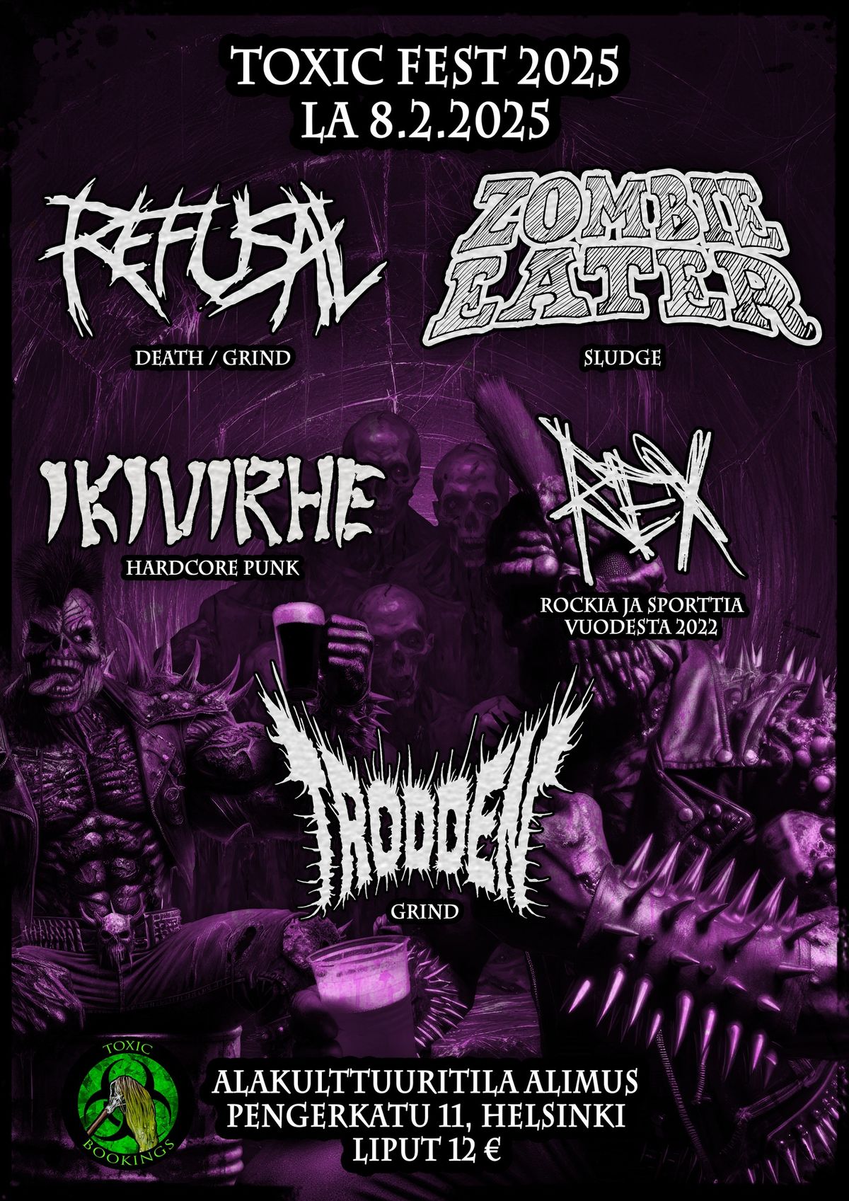 Toxic Fest 2025: Zombie Eater, Refusal, Ikivirhe, Trodden, Rex