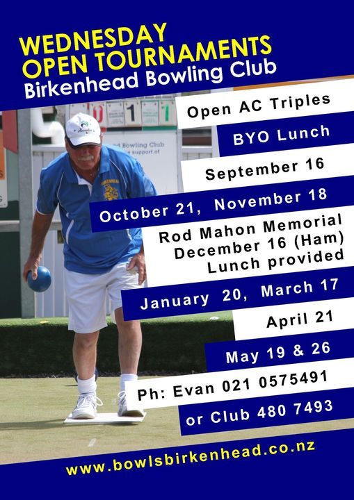 Wednesday Triples Tournament (OACT), Birkenhead Bowling Club, Auckland, 26 May 2021