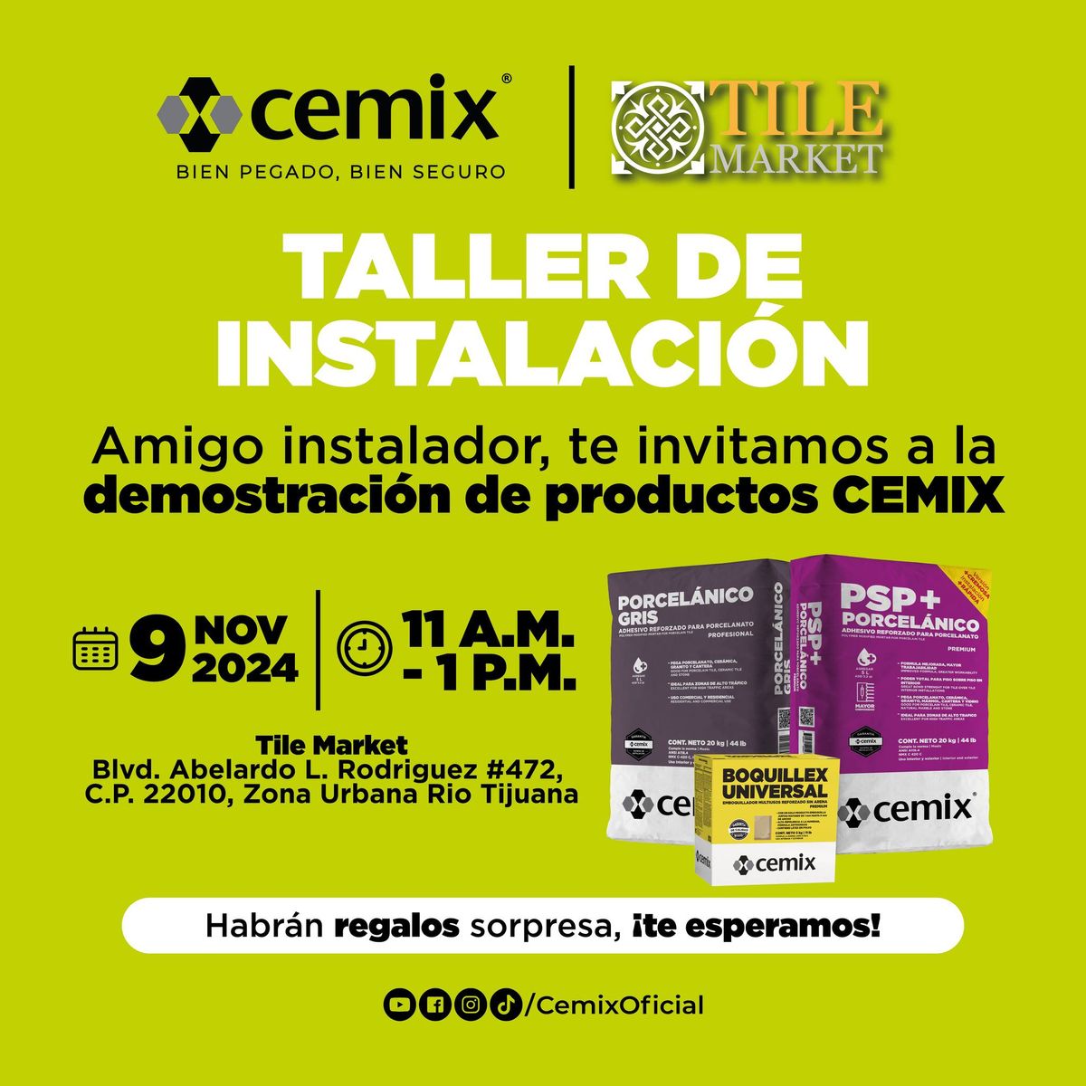 DEMOSTRACI\u00d3N DE PRODUCTOS CEMIX