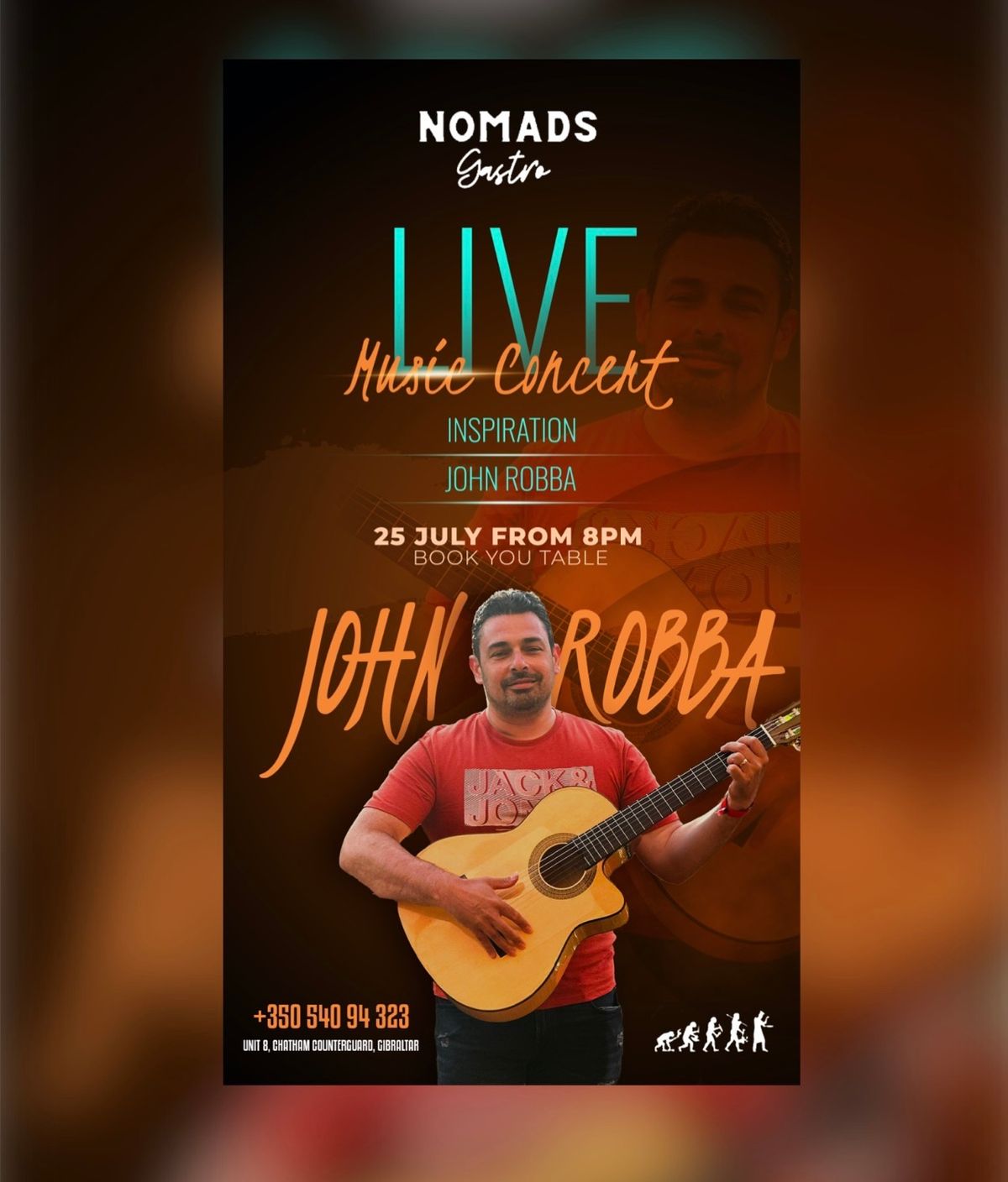 Live Music with Inspiration (John Robba) at Nomads Gastro at 8pm