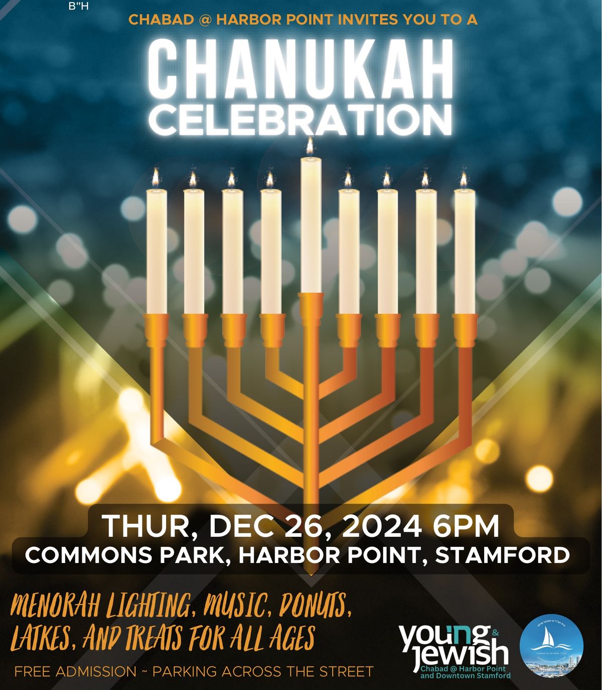 Chanukah celebration in Commons Park, Stamford CT