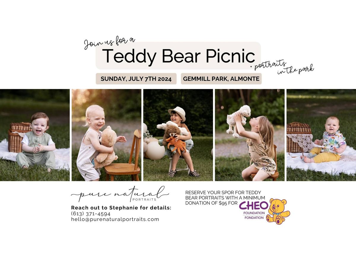 Teddy Bear Picnic Portraits in the Park for CHEO