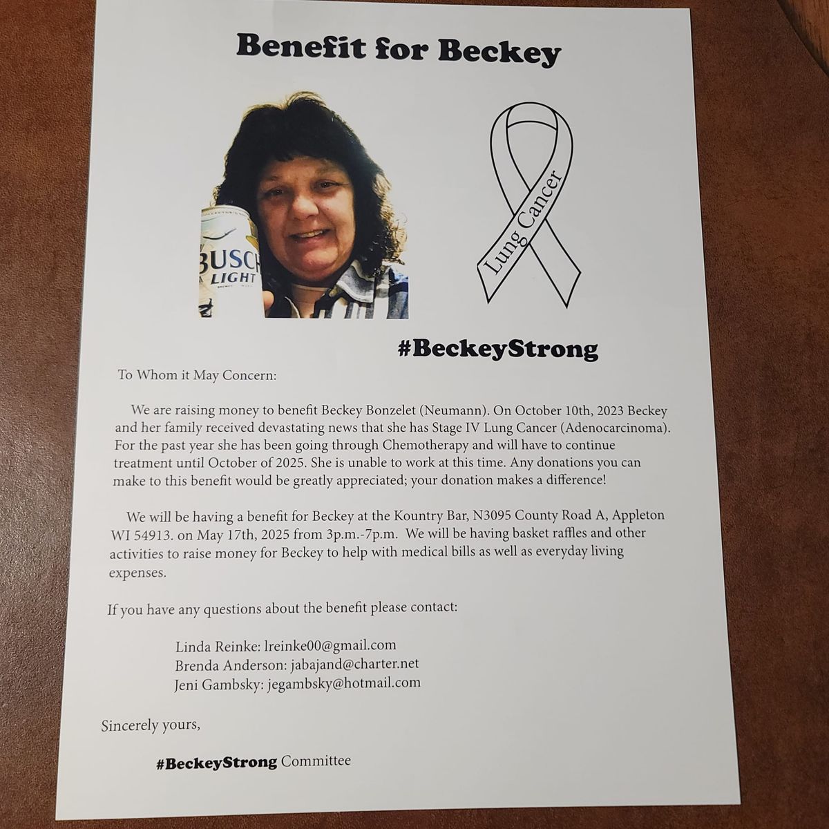 Benefit for Beckey