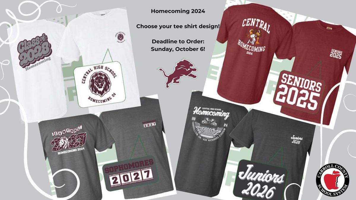 Homecoming Shirt Sales -- Closes at midnight Oct. 6